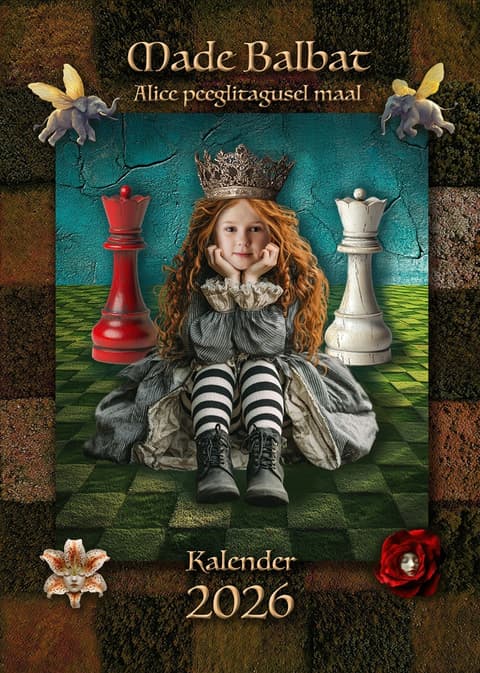 2026 Kunstikalender Made Balbat "Alice peeglitagusel maal" llustratsioonidega