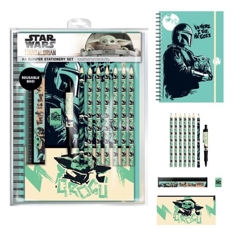Kirjatarvete komplekt Star Wars: The Mandalorian (Where I go) Bumper Stationery Set