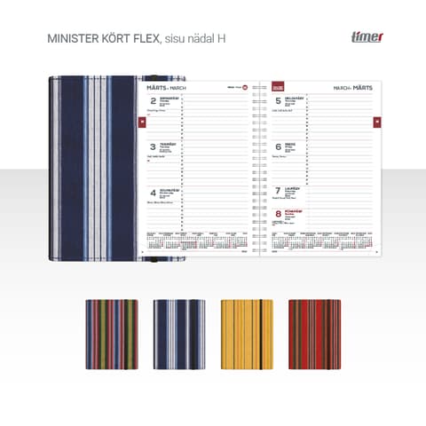 2026 Kalendermärkmik Timer MINISTER Kört Flex Nädal H
