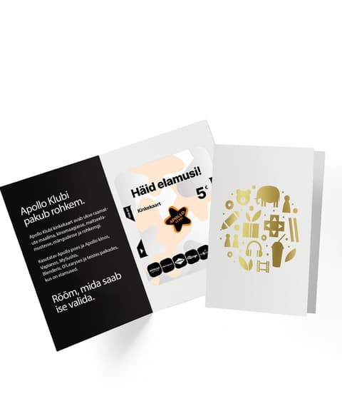 Apollo Klubi Kinkekaart 5 €, Pidulikus ümbrises