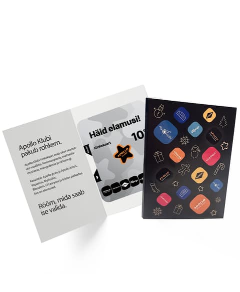 Apollo Klubi Kinkekaart 10 €, Jõulu ümbrises